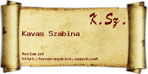 Kavas Szabina névjegykártya