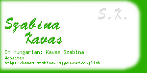 szabina kavas business card